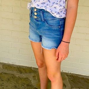 blue revival high rise Jean shorts